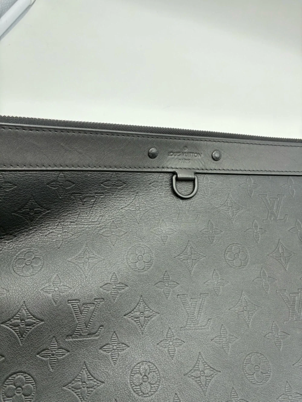 Louis Vuitton Black Monogram Discovery Laptop Pouch pochette w/ COA & dust bag